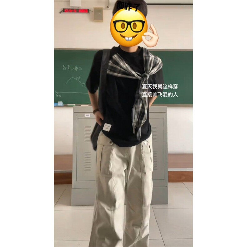 【有货】PX01CC-特P38格子拼接蝴蝶结短袖t恤男女,男装T恤,星座1007（原301D）