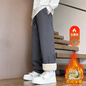 棉裤男士冬季加绒裤子抗寒防风保暖加厚休闲直筒裤JR1820-特P35,辣妹棉裤穿搭图片