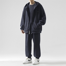 新品潮流套装抗皱美式休闲宽松三件套条绒SJT872-特批176，男装休闲套装，星座718