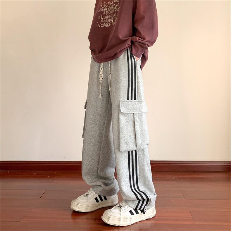 K121/P55春装新现货高品质华棉工装立体袋休闲裤男卫裤大码运动裤，男装休闲裤，电商基地A050