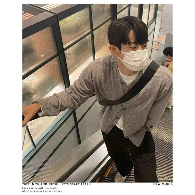 韩版开衫秋冬季新款圆领港风ins宽松毛衣外套-KS032-P50,男装针织衫/毛衣,星座1002-2