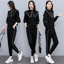 运动套装女春2022新款流行宽松显瘦时尚炸街气质卫衣休闲两件套，女装套装/套裙，曼娅璐