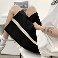 休闲短裤男韩版潮流拼色条纹帅气2023夏季新款ins五分裤K3555-P26，男装休闲裤，星座412-3