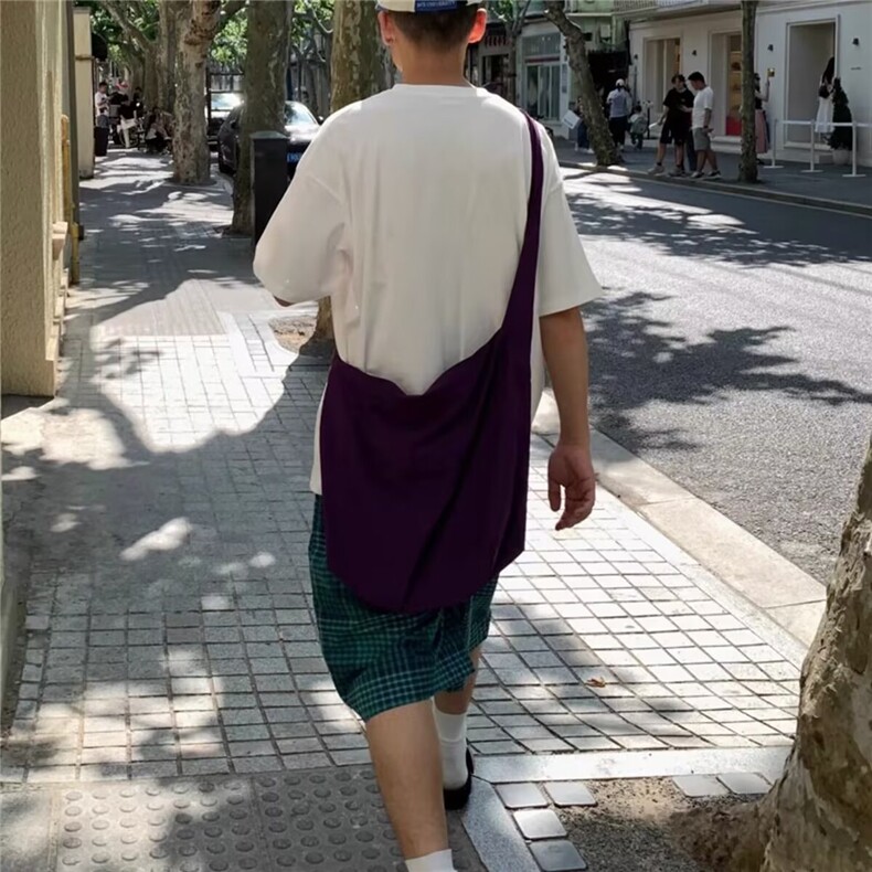 日系街头蓝格子短裤男宽松直筒夏季百搭五分裤子ins美式腿中裤,男装牛仔裤,四季星座505