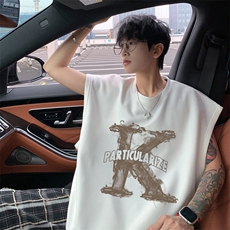 ！2025夏季新款男士无袖麂皮绒背心无袖T恤TLBX06特P18控38，男装T恤，电商B220