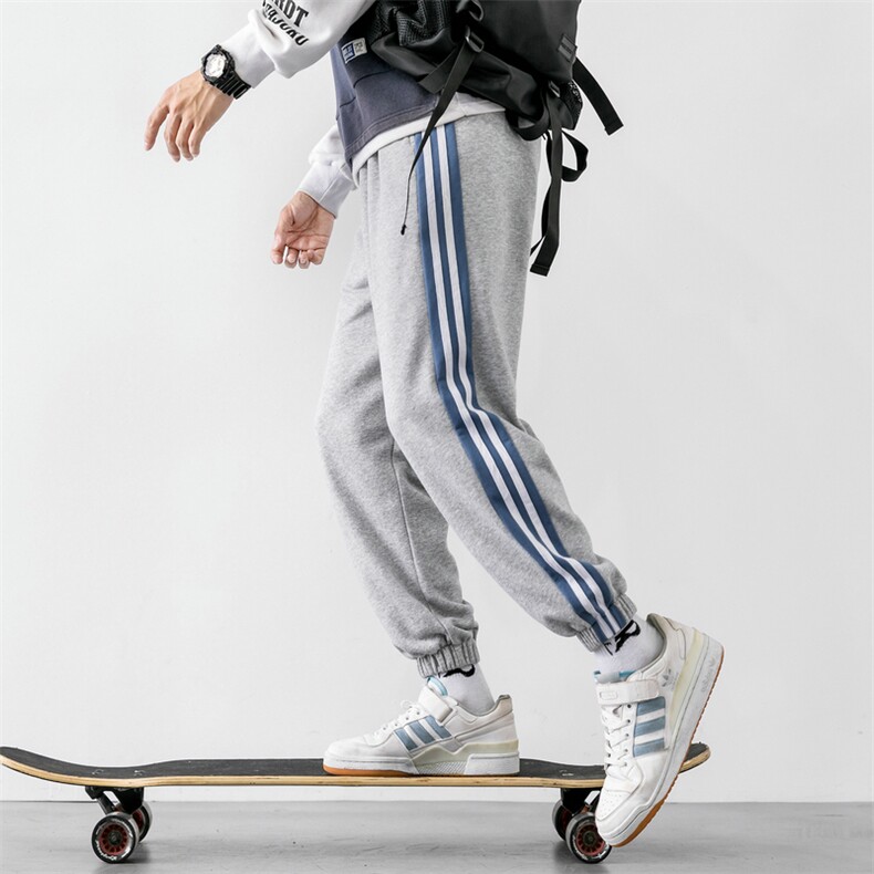 2021春秋季新款韩版宽松小脚裤九分裤条纹男裤子休闲裤DS881T,男装休闲裤,电商A102