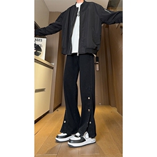 现货美式高街宽松直筒休闲排扣开衩牛仔裤男K5819-P55控78，男装牛仔裤，星座205