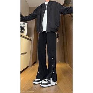 现货 美式高街宽松直筒休闲排扣开衩牛仔裤男 K5819-P55 控78图片