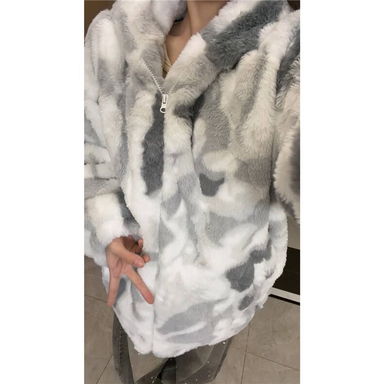 秋冬男士兔毛扎染棉衣外套冬季潮牌宽松连帽加厚保暖棉服特批108,男装棉衣,电商B319