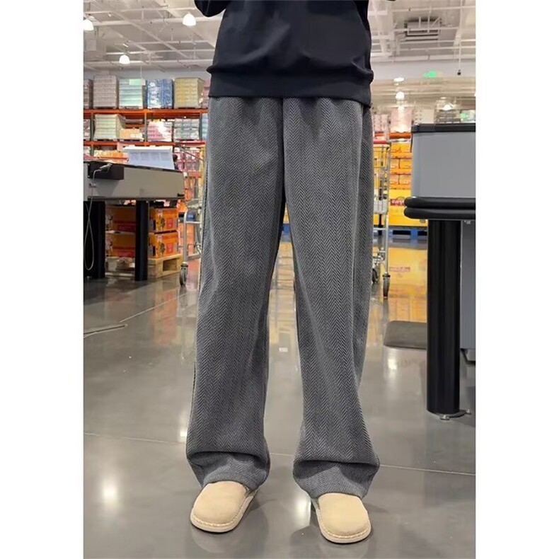 美式潮牌直筒裤子情侣冬季新款高街加厚休闲裤LA2400-P48 加绒60图片