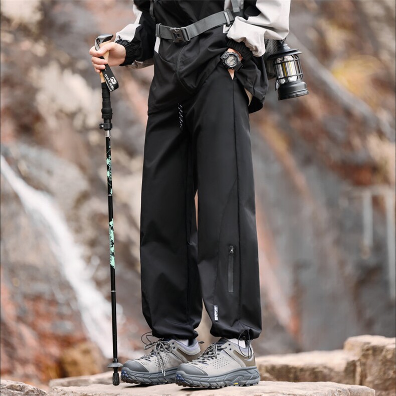 春秋季户外冲锋裤男直筒休闲裤防水运动裤A266-KZ8022-P28加绒35，男装休闲裤，电商A266