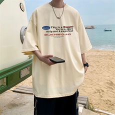 量大优供视频220克美式短袖t恤T3095得物直播有280克品质，男装T恤，电商A486