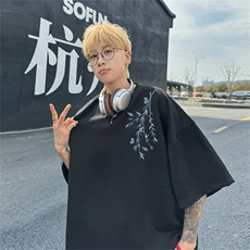 2024夏季新款麂皮绒圆领短袖T恤RT442-特P19控38，男装T恤，电商B370