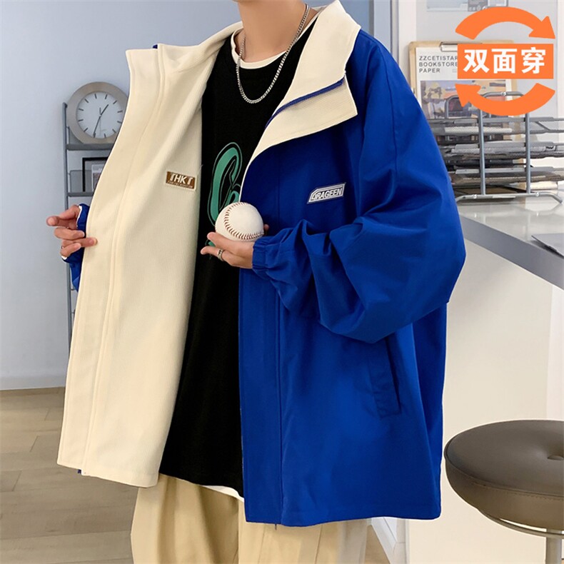 2025春节新款双面穿夹克男宽松休闲棒球服短款翻领外套JK6002-P78,男装夹克,星座207