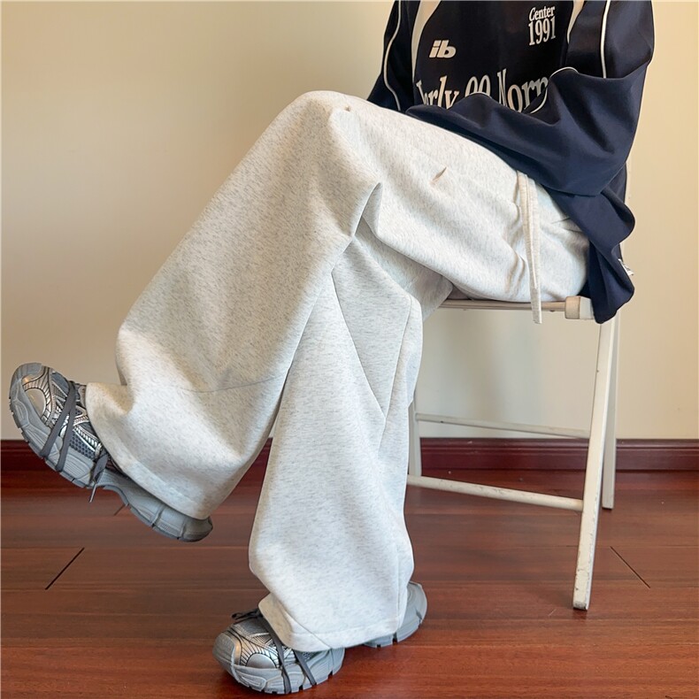 2025秋季斜切拼接双褶皱设计百搭休闲卫裤B315-K25398-特p35控68，男装休闲裤，电商B315