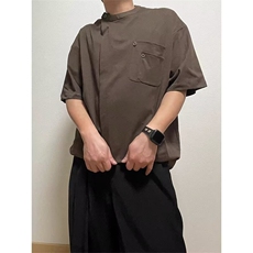夏季日系圆领拼接设计短袖情侣款复古潮流休闲短袖TA68-P52，男装T恤，星座208-5