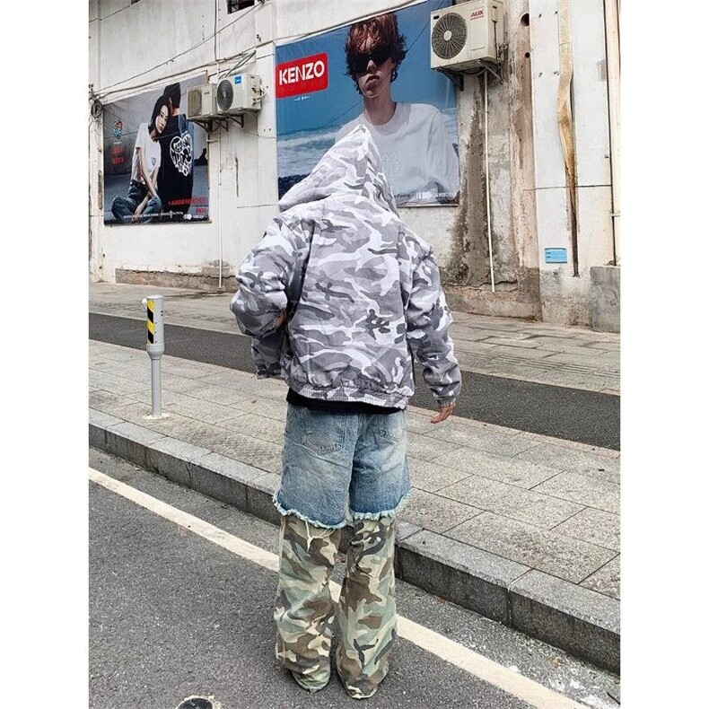 W9461-P78网图现货新款高街美式cleanfit迷彩拼接牛仔裤,男装牛仔裤,星座1608-2