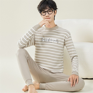 男士秋衣秋裤休闲纯棉保暖内衣套装两件套TZ8201-P42,男装棉衣,星座310B-3