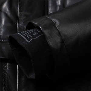 DLSN8125羽绒皮衣男头层绵羊皮白鸭绒羽绒服皮风衣P1550图片