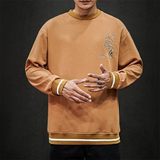 风黑墙秋装新款男士大码套头卫衣长袖脸谱绣花上衣W02，男装卫衣，电商A021