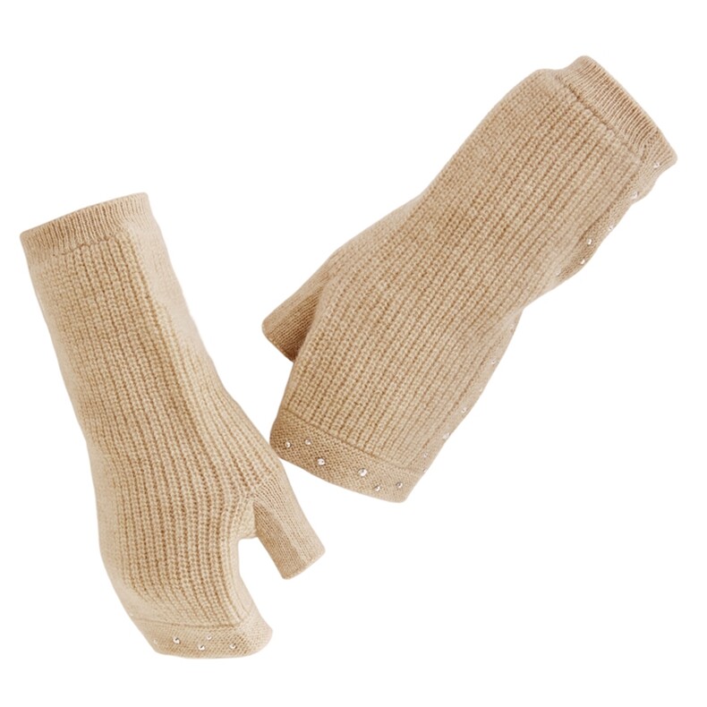 2025秋冬百搭时尚烫钻工艺羊绒手套舒适保暖，手套，远腾羊绒