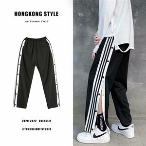 现货-~夏季排扣裤篮球裤嘻哈训练裤运动裤休闲裤1008-1-K141-p35，男装休闲裤，星座1008-1