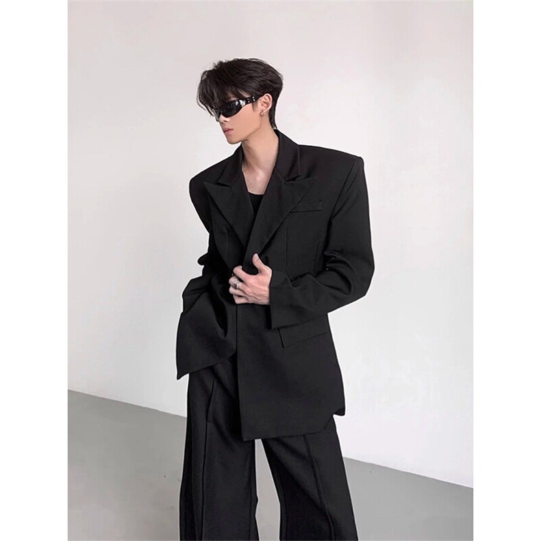 现货~廓形垫肩收腰西服男女休闲西装夹克外套X890-特P95,男装夹克,星座1004-3