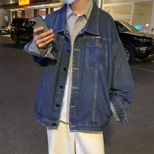 男装牛仔外套 2026秋季美式十字架印花男翻领夹克XZ514-2-N89-P88图片