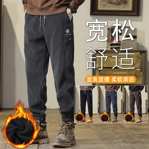 男士秋冬季宽松束脚加绒裤学生宽松百搭休闲运动哈伦裤JR8005-P45图片