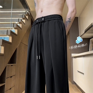 休闲裤男2026夏季直筒宽松冰丝透气拖地裤子X2398-TP3558图片
