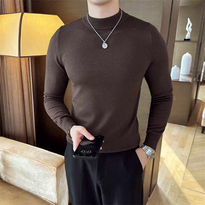 12色纯色毛衣打底衫男秋冬内搭半高领修身针织衫M602特p35,男装针织衫/毛衣,电商D303
