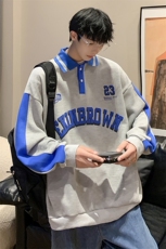港风POLO领卫衣男情侣有中性风大码休闲套头外套男C7720P55控88，男装Polo衫，星座226-1