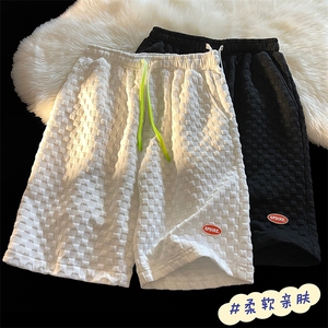 2023 夏季新款 港风摆拍大码休闲华夫格短裤M-5X HK22257-P35图片
