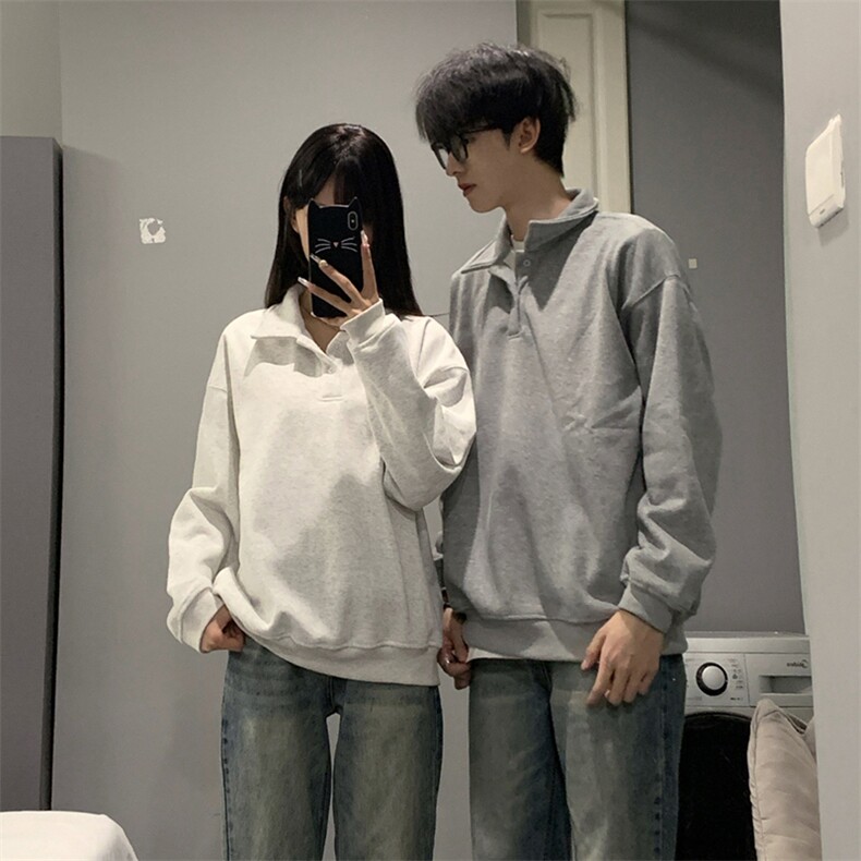 抖音得物高品质二开25秋冬美式高街结构设计POLO翻领卫衣外套W77,男装卫衣,电商A486-1