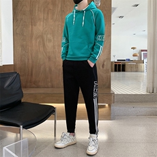 秋冬新款时尚套装运动圆领潮牌弹力卫衣卫裤大码宽松套装外套外贸，男装休闲套装，星座301D-5(原星座1415）