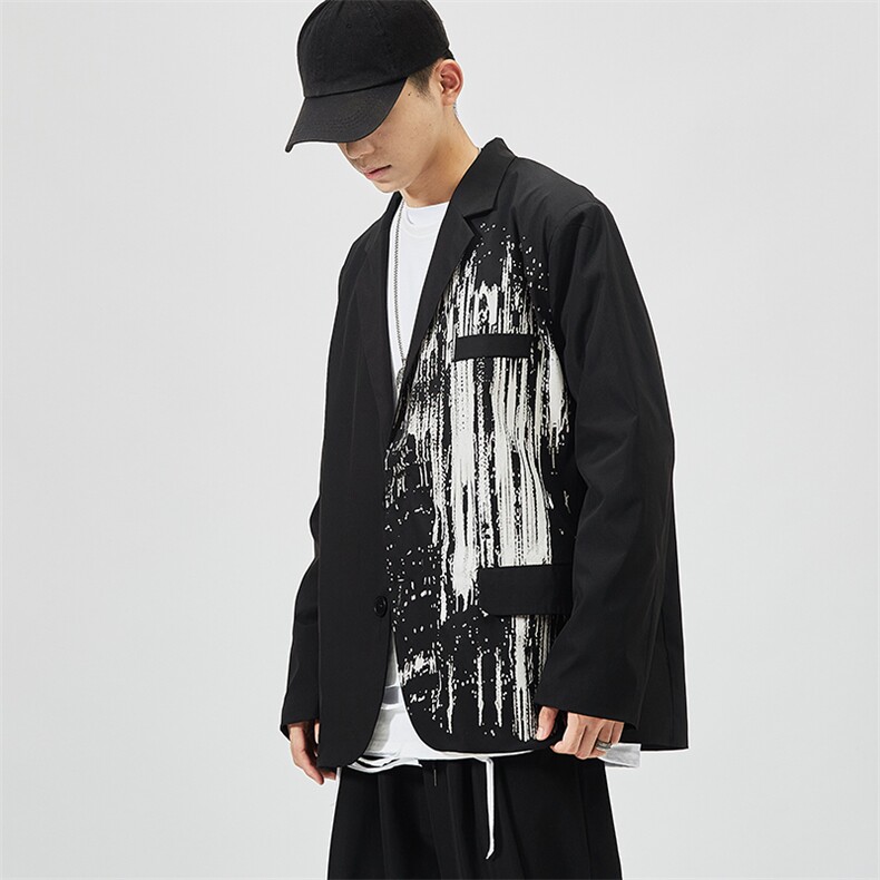 2021春秋季新款男士休闲宽松印花大码西装西服外套XF01/P65,男装西服,星座608A