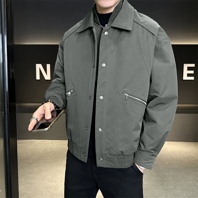 标90男士简约翻领假两件羽绒服上衣外套百搭A329-YR3605-P265,男装羽绒服,电商A329