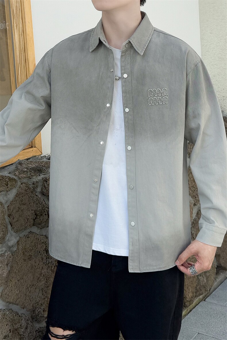 高品质纯棉寸衫型夹克刺绣扎染渐变外套店主社会小伙新款CS73P68,男装夹克,星座301B-1