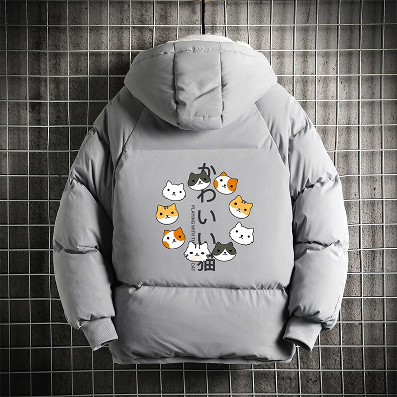 MY16215-P100 加厚加绒连帽衣男大码服男面包服男 网格挂拍图片