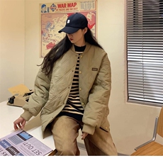 菱形棉服男秋冬新品宽松棒球领棉衣ins韩版潮流外套M8010，男装棉衣，星座516A
