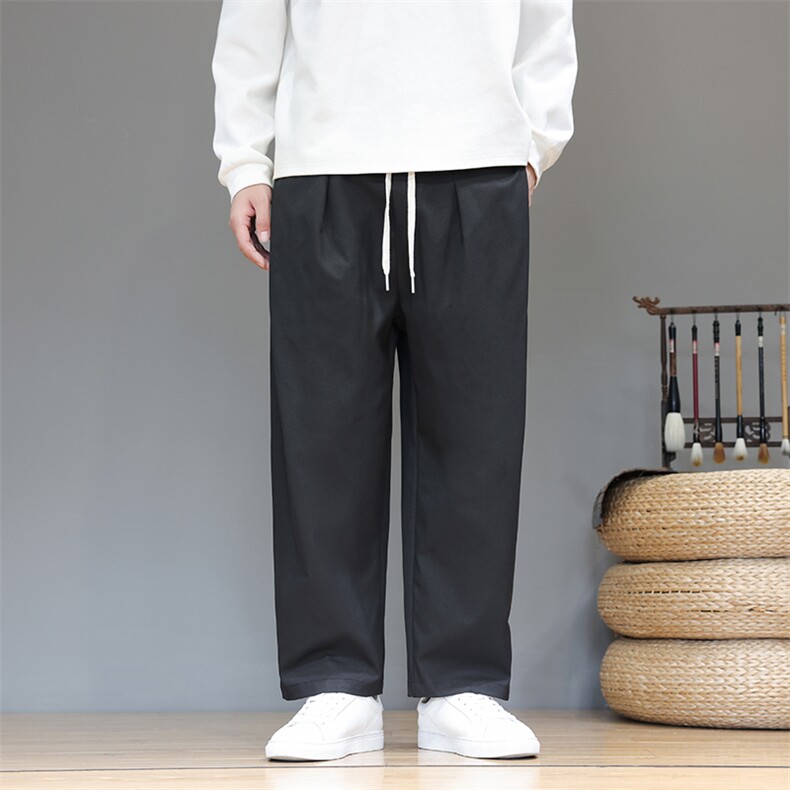 风冬季新款休闲裤男宽松大码日系长裤XZ221-6-K30-P55,男装休闲裤,星座221-6