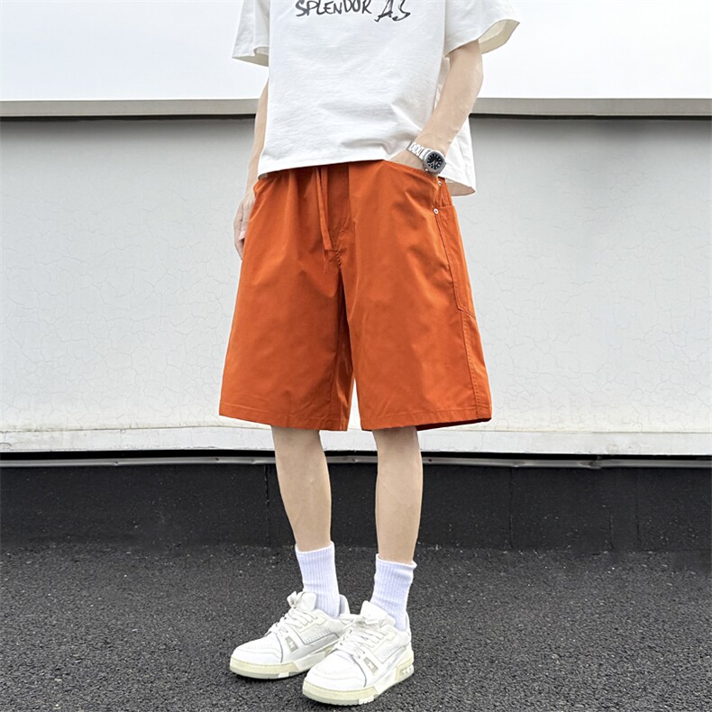 简约百搭廓形五分格子裤大口袋通勤休闲工装宽松短裤D501/P35,男装牛仔裤,星座206（原A221）