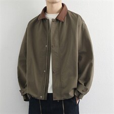 巴恩风夹克男飞行宽松休闲复古时尚美式工装翻领外套秋季，男装夹克，星座914