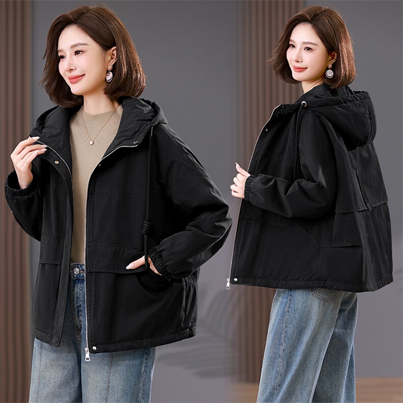 时尚保暖派克服女冬季新款宽松显瘦短款外套加厚棉服学生上衣,女装派克服,韩派