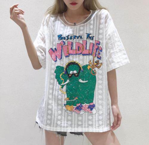 彩色烫钻新面料短袖,其它,雪莉雷拉