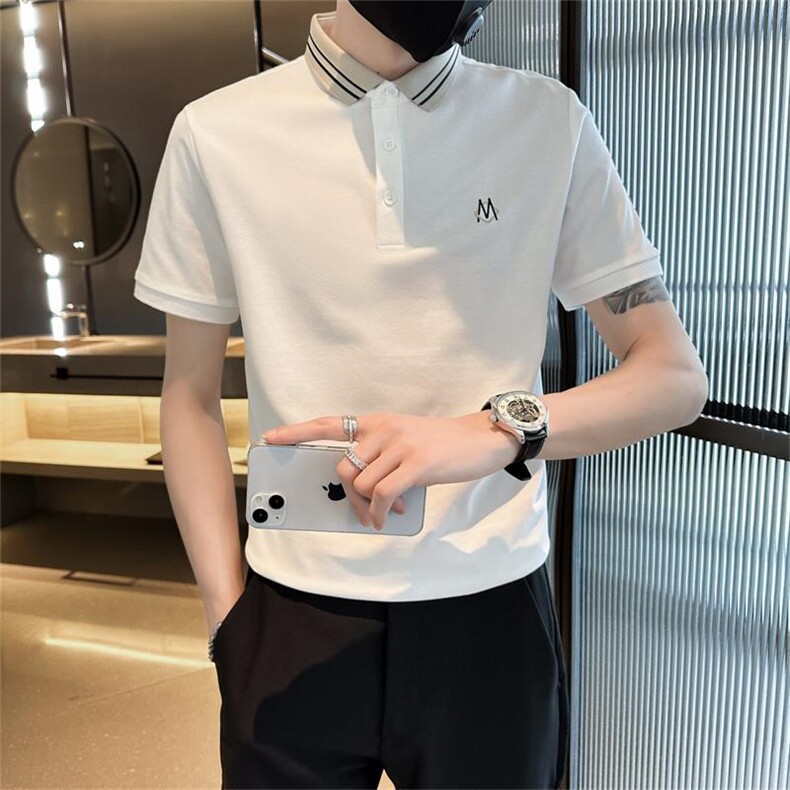 夏季短袖高品质大码T恤刺绣时尚翻领Polo衫上衣T0233-P48,男装T恤,电商D342