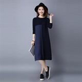 针织衫/毛衣圆领2021年秋季套头长袖中长款直筒，女装针织衫/毛衣，独衣靓