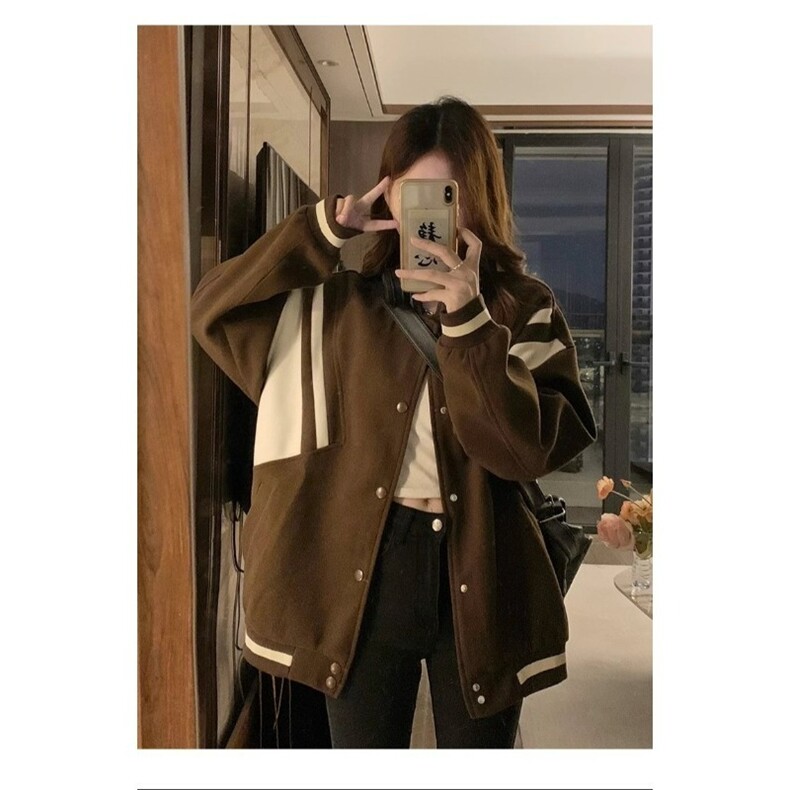 拼接飞行员夹克外套男女装高街潮牌运动棒球服宽松休闲JKZ603,男装夹克,星座516A