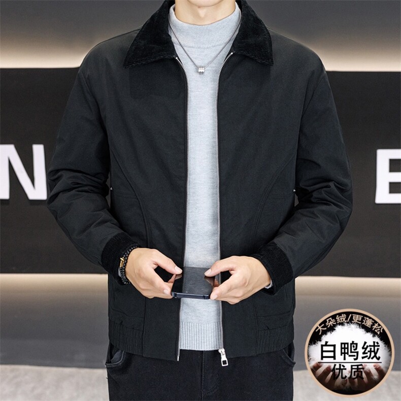 男潮牌短款羽绒服2025新款痞帅翻领夹克外套,男装夹克,星座914
