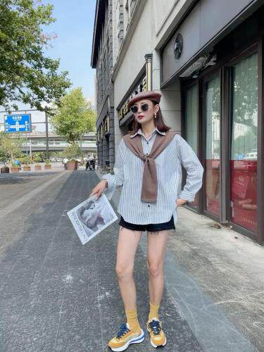 衬衫披肩假二件，女装衬衫，娇姿百合